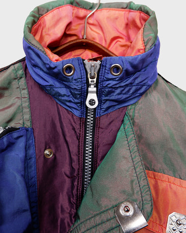 Vintage 80s BALANCE multi color half zip jacket - orange, blue and green | XXS-XS