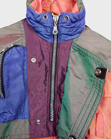 Vintage 80s BALANCE multi color half zip jacket - orange, blue and green | XXS-XS