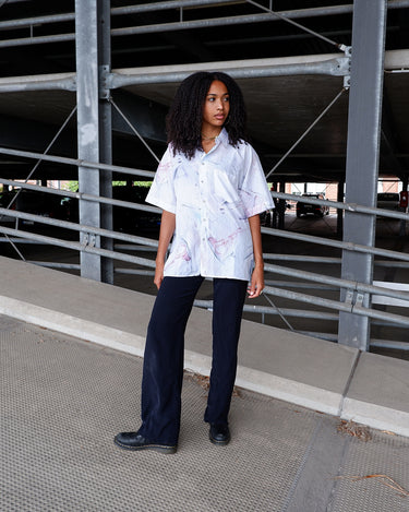 Vintage 80s watercolor abstract pattern shirt | L-XL