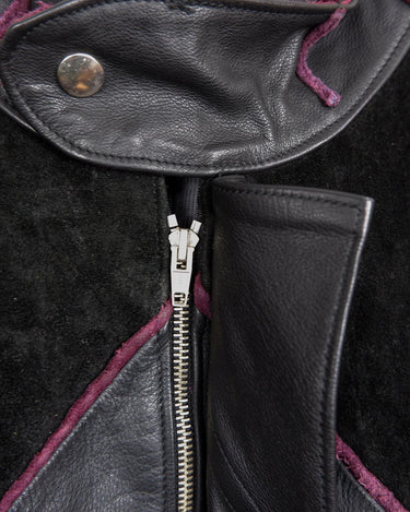 Experience the edgy and unique style of the 80s with our Vintage Black/Burgundy Patchwork Biker Leather Jacket. Crafted from high-quality leather, this jacket features a bold color combination of black and burgundy.