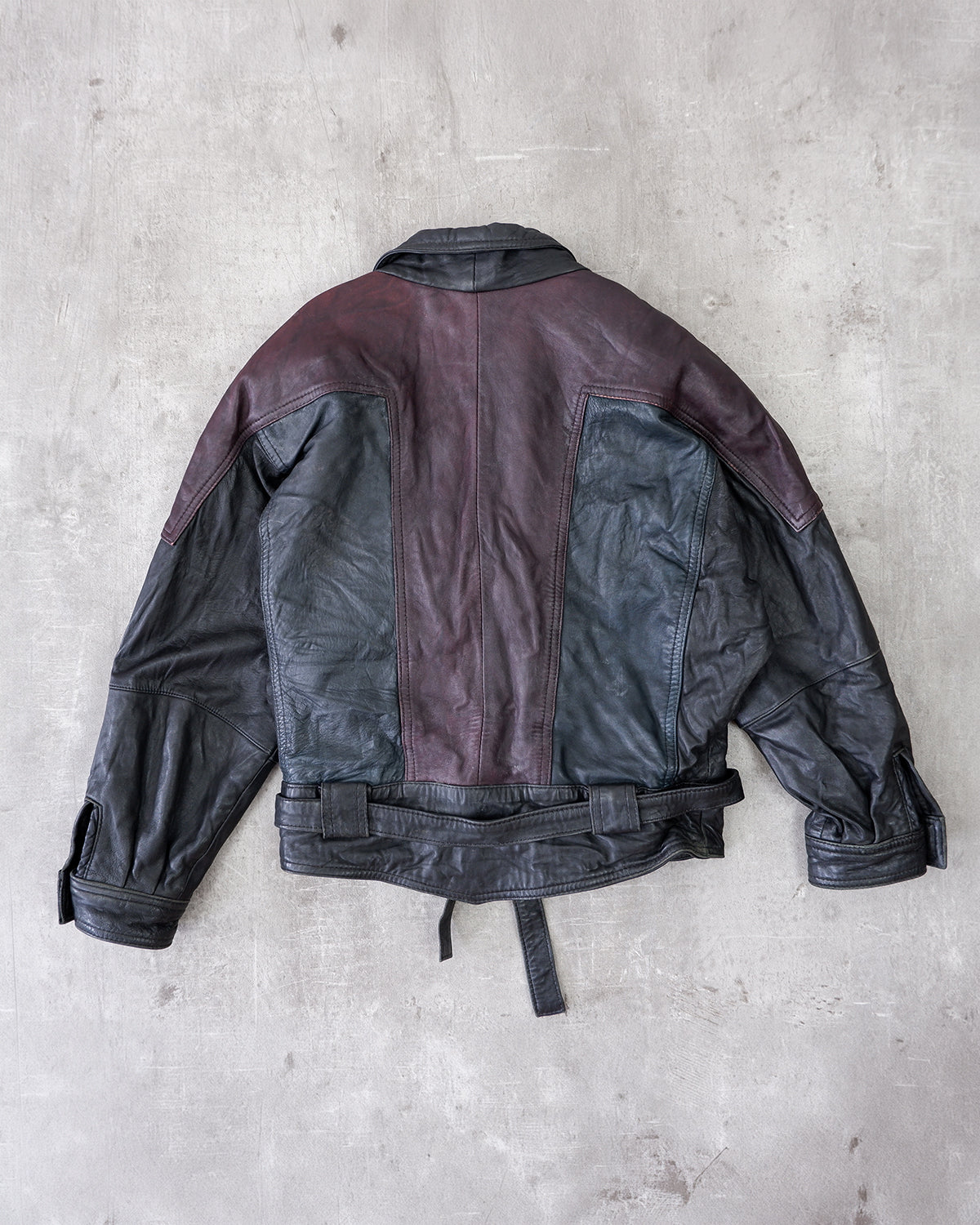 Vintage 80s buttery soft leather batwing fit jacket with shoulder