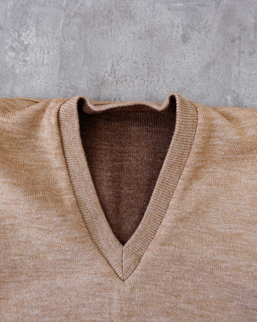 Vintage 90s reversible brown striped slipover vest | S-M