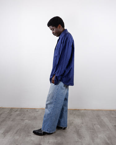 Vintage 90s navy blue long sleeve shirt | L-XL