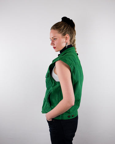 Vintage 80s 90s green BIG STAR cotton vest | M-L