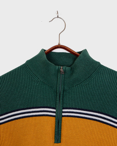 Y2k WALBUSCH colorful color blocking half zip sweater | L-XL