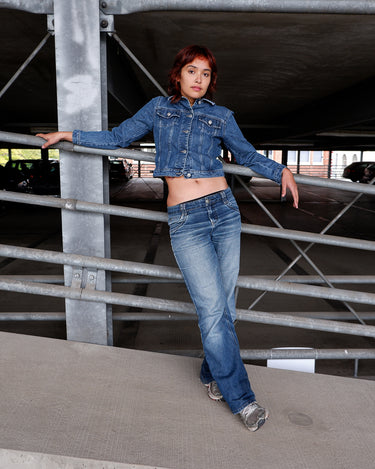 Vintage 90s Y2k mid blue AJ ARMANI JEANS denim jacket | XXS-XS
