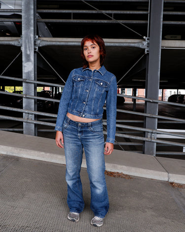 Vintage 90s Y2k mid blue AJ ARMANI JEANS denim jacket | XXS-XS