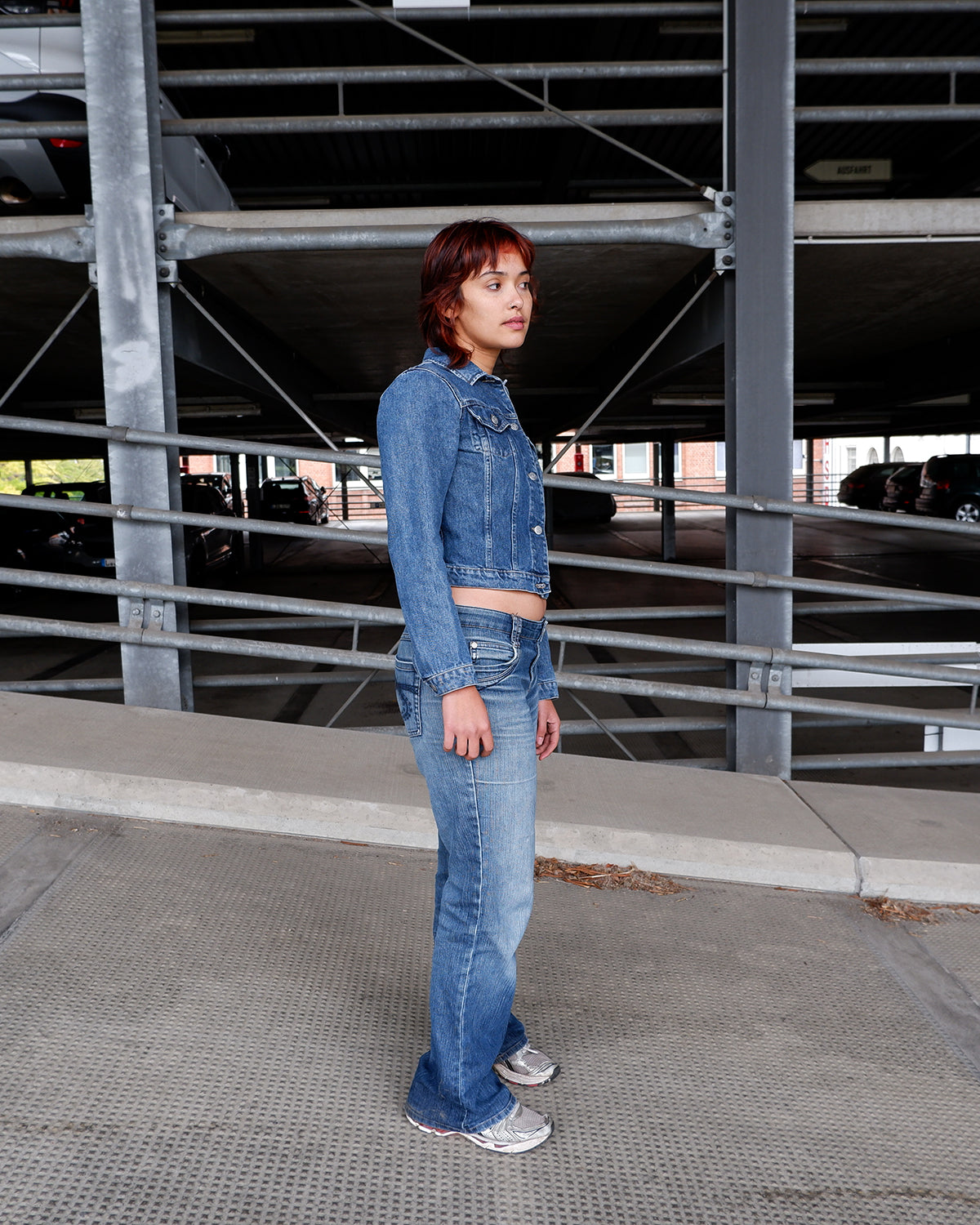 Vintage 90s Y2k mid blue AJ ARMANI JEANS denim jacket | XXS-XS