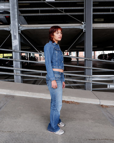 Vintage 90s Y2k mid blue AJ ARMANI JEANS denim jacket | XXS-XS