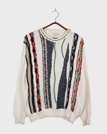 Vintage 80s cream coogi style sweater | M-L