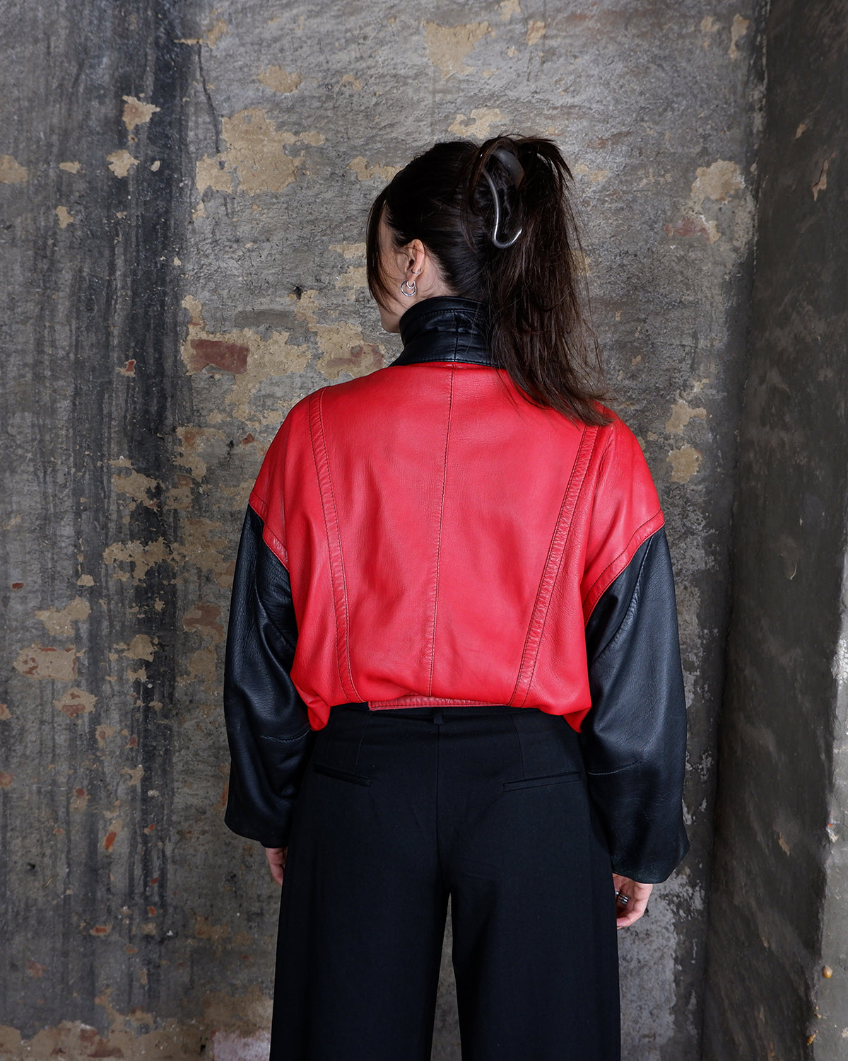 Vintage 80s Paganini multi color nappa leather bomber jacket | M-L