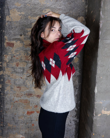 Vintage 80s MC NEAL sportswear half zip wool sweater | M-L