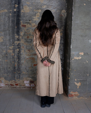 Vintage 90s long camel brown afghan coat (perfect for spring or autumn) | XS-S