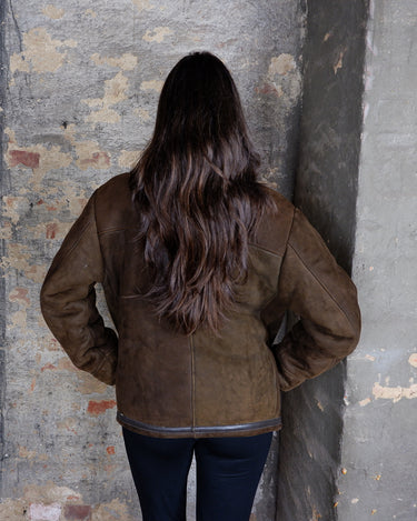 Vintage 80s brown shearling jacket (super warm!) | M-L