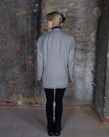 Vintage 90s checkered tartan oversized blazer with shoulder pads (thin) | XL - XXL