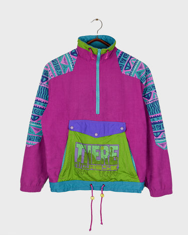 Vintage 80s TERINDA multicolor half zip long sweater (soft fabric) | XS-S