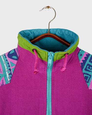 Vintage 80s TERINDA multicolor half zip long sweater (soft fabric) | XS-S