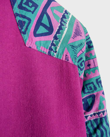 Vintage 80s TERINDA multicolor half zip long sweater (soft fabric) | XS-S