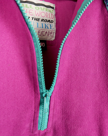 Vintage 80s TERINDA multicolor half zip long sweater (soft fabric) | XS-S