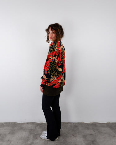 Vintage 90s pattern long sleeve blouse | S-M