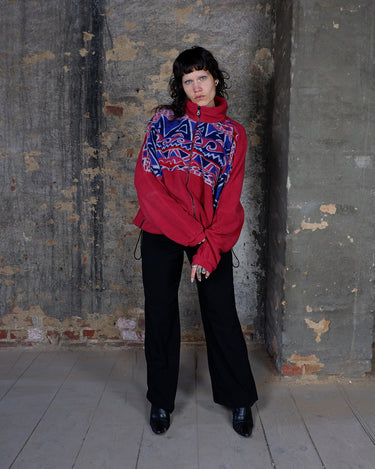 Vintage 80s 90s SALEWA red and blue POLARTEC full zip fleece jacket (oversized fit) | XL