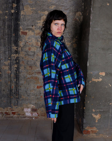 Vintage Colmar 80s/90s Half Zip Fleece – Multicolor Plaid (thin) | L