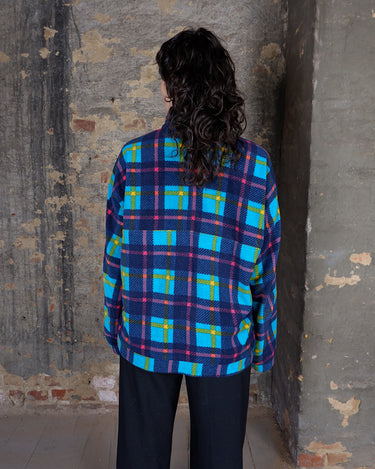 Vintage Colmar 80s/90s Half Zip Fleece – Multicolor Plaid (thin) | L