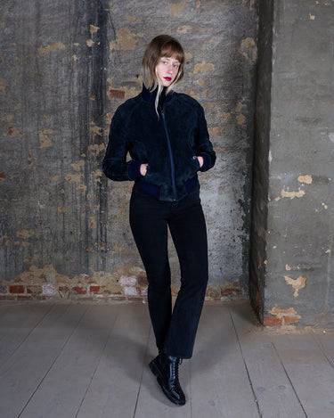 Vintage 80s navy blue bomer jacket | XS