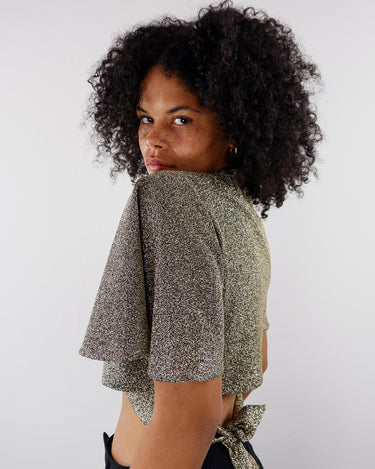 Handmade golden wrap crop top | S-L