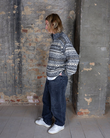 Vintage 90s MALAGRIDA colorful merino mix wool half zip sweater | M-L