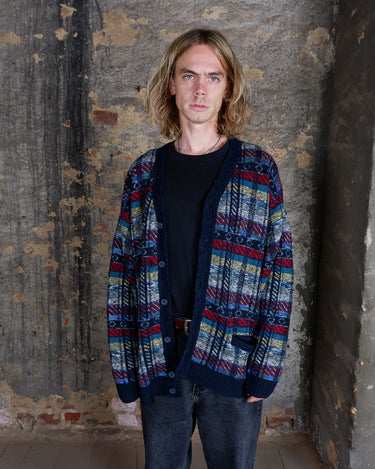 Vintage 80s colorful cardigan (thin) | XL