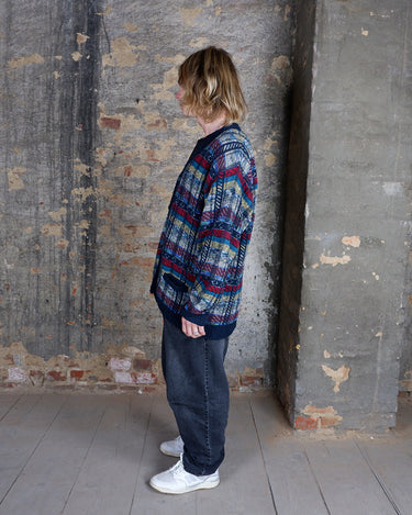 Vintage 80s colorful cardigan (thin) | XL