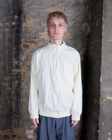 Vintage 90s warm ivory colored cotton bomber jacket (lightweight and thin) | L