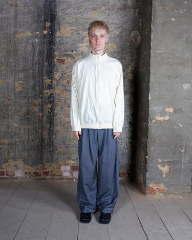 Vintage 90s warm ivory colored cotton bomber jacket (lightweight and thin) | L