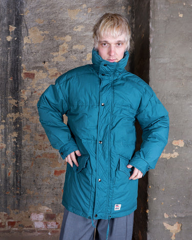 Vintage 80s 90s ELHO petrol /turquoise down short coat | M-L