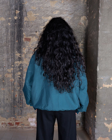 Vintage 80s petrol/green warm lined reversible bomber jacket (oversized fit) | L-XL