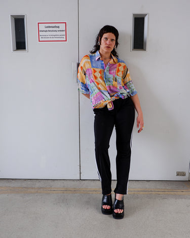 Vintage 80s colorful crazy pattern shirt | L-XL