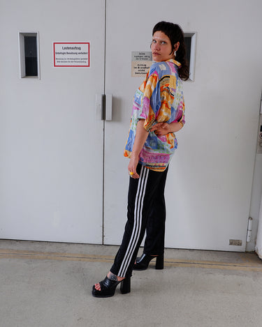 Vintage 80s colorful crazy pattern shirt | L-XL