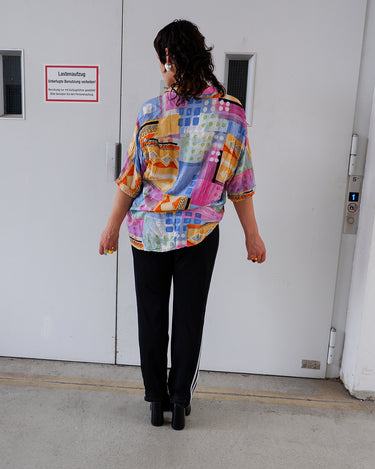 Vintage 80s colorful crazy pattern shirt | L-XL