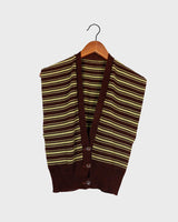 This vintage piece is sure to be a hit! Get out of the ordinary and jump into the ‘90s with this vintage brown vest - fun green stripes make it a true stand-out. It's an old-school classic with an updated twist! Please keep in mind, that this vest has some stains and flaws (last photos)