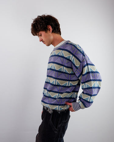Vintage 80s 90s colorful geometric pattern sweater | L-XL