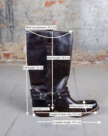 Vintage 90s BUFFALO dark brown square toe biker boots  (suitable for narrow feet) | 37