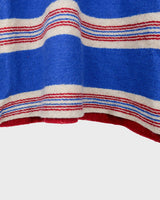 Get cozy in this vintage 90s red and blue striped half zip sweater. Perfect for those chilly days, this sweater is both stylish and comfortable. With its unique half zip design, you can easily adjust the neckline for the perfect fit.