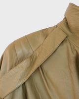 Level up your fashion game with this vintage 80s leather jacket! It features iconic shoulder pads for an edgy, bold look.