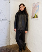 Grab this premium vintage 80s black nappa leather jacket for a timeless and minimalism look! The lightweight fabric makes it an ideal choice for warmer weather such as spring or summer. This leather jacket is designed to last!