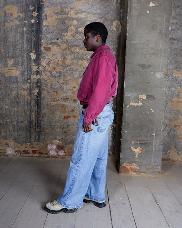 Vintage 80s dark pink silk biker jacket | S-M