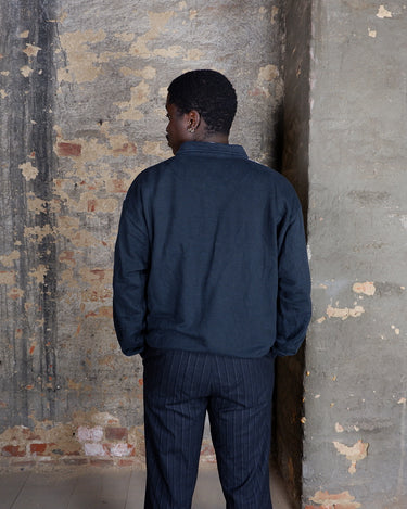 Vintage 90s gray and black half zip sweater | L-XL