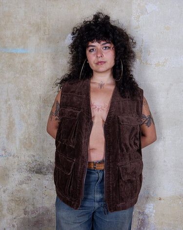 Premium Vintage 90s Marlboro Classic brown cotton workwear vest | L - XL