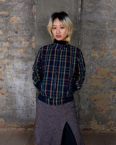 Get ready for spring in style with our Vintage 80s 90s Multicolor Harrington Jacket!
