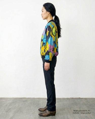 Vintage 90s colorful lightweight bomber jacket | M